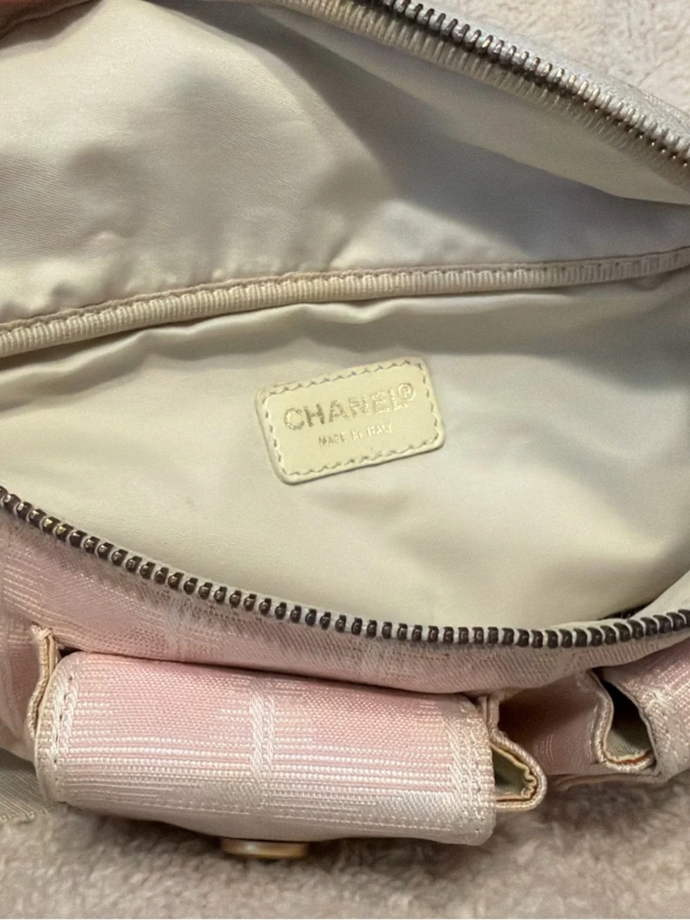 CHANEL Pink Quilted Mini Belt Bag with Gold Hardware - Picture 10 of 14
